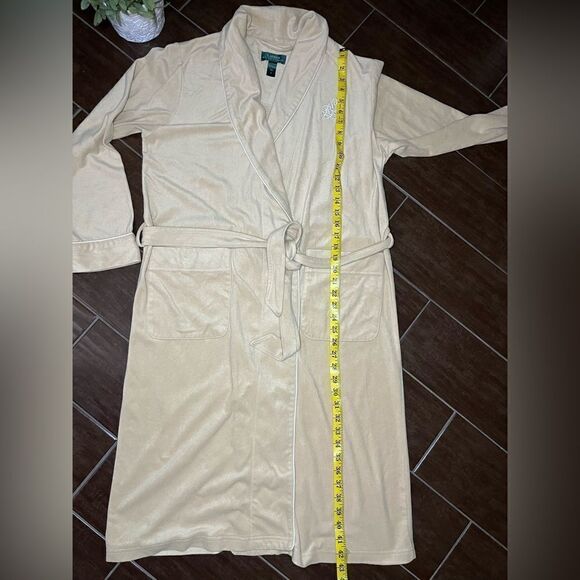 Lauren Ralph Lauren beige embroidered robe sz small - Picture 7 of 8